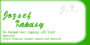 jozsef kapusy business card